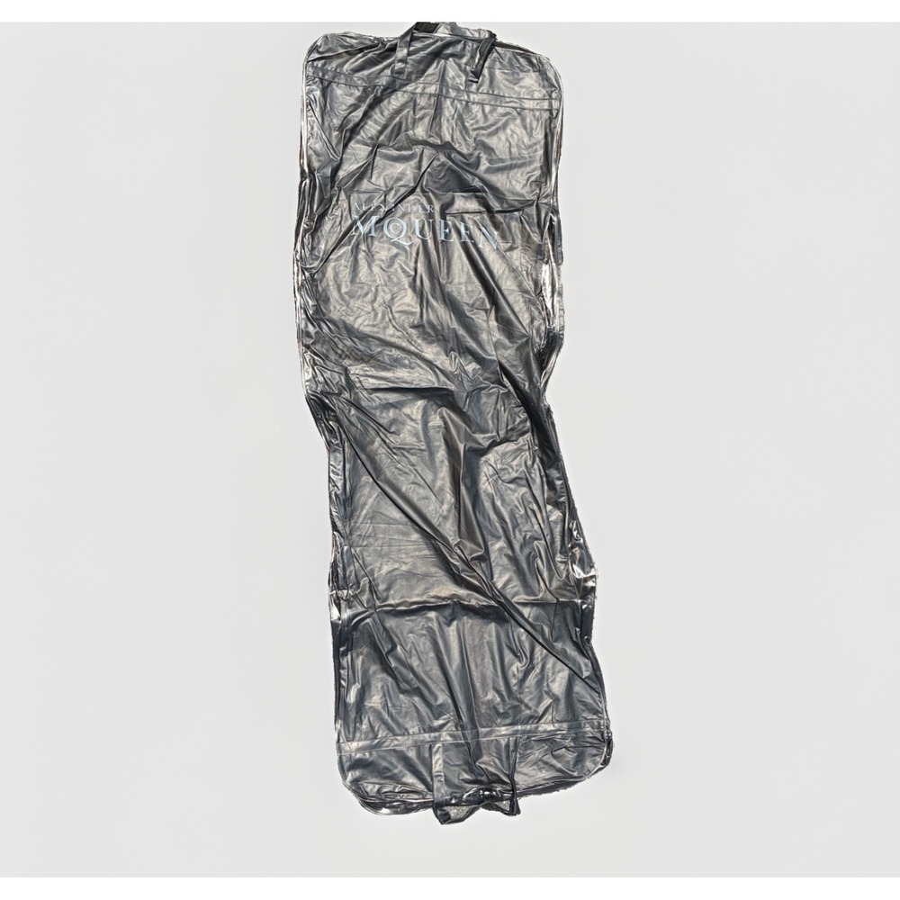 Alexander McQueen Grey Plastic Bag Travel Full Length Formal Suit Dust Cover 68"